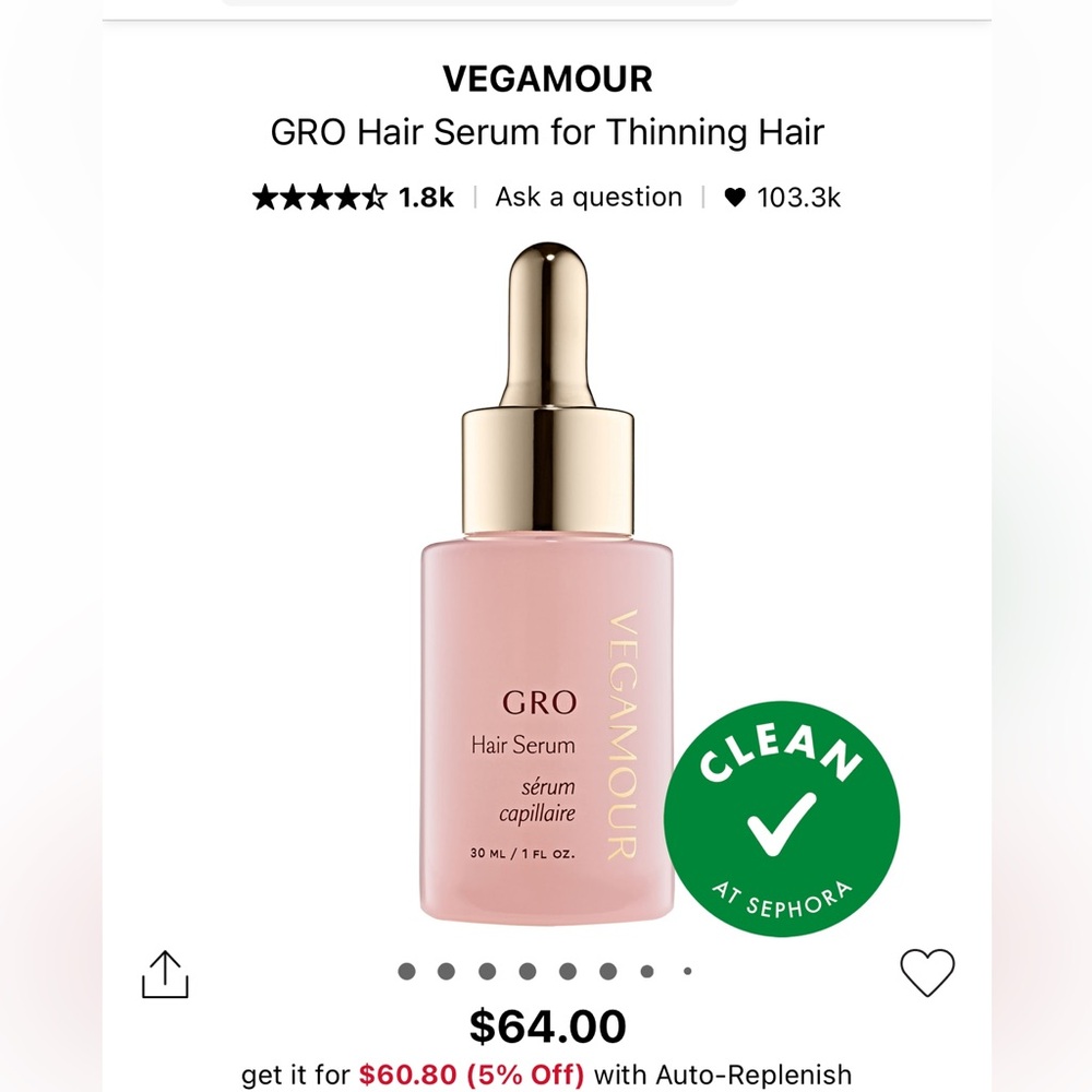 Vegamour gro hair serum + hydr-8 leave in conditioner